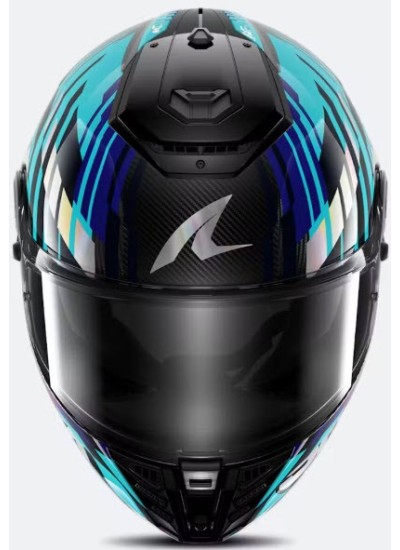 CASCO SHARK SPARTAN RS CARBON VIBETRACK Carbon-Verde-Cromo-1