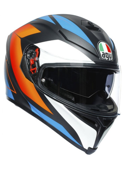 CASCO AGV K-5 S PINLOCK MAXVISION CORE NEGRO_AZUL_NARANJA_1