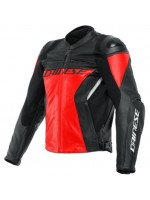 RACING 4 LEATHER JACKET DAINESE BLACK-LAVA RED