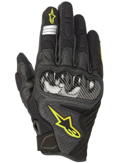 GUANTES ALPINESTARS SMX-1 AIR V2 NEGRO_AMARILLO_FRONT