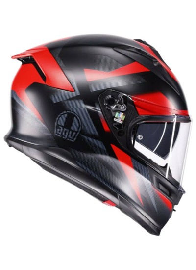 CASCO AGV K7 E2206 MPLK GLIMPSE MATT NEGRO-ROJO-1