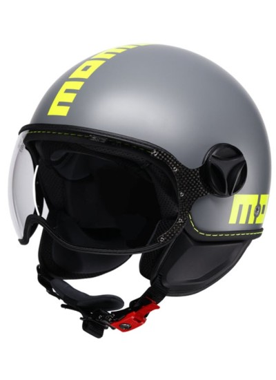 Casco Momo Design FGTR Classic Fluo Gris Mate Amarillo Fluo