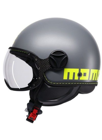 Casco Momo Design FGTR Classic Fluo Gris Mate Amarillo Fluo